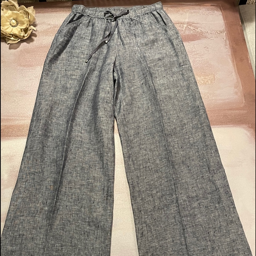 Sophie Max 💯% linen wide leg pant